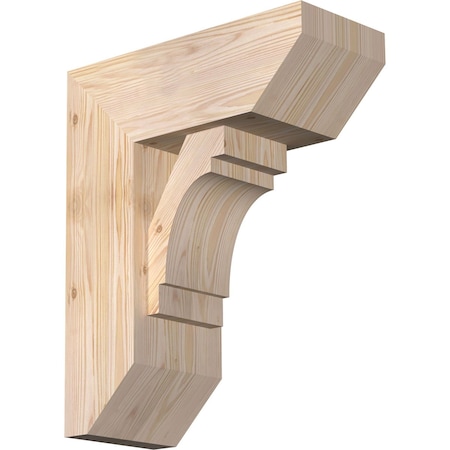 Ekena Millwork Merced Slat Smooth Bracket w/ Offset Brace, Douglas Fir, 7 1/2"W x 18"D x 22"H BKT0806X18X22MRC06SDF